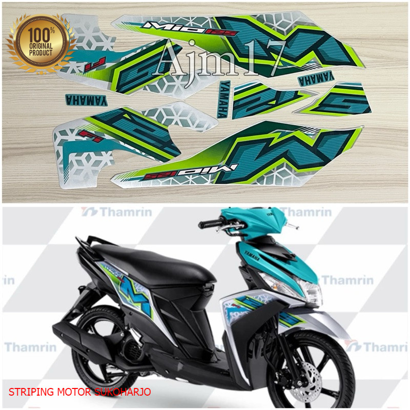 (ORI) STIKER STRIPING MOTOR MIO M3 125 TAHUN 2024 SILVER kualitas original