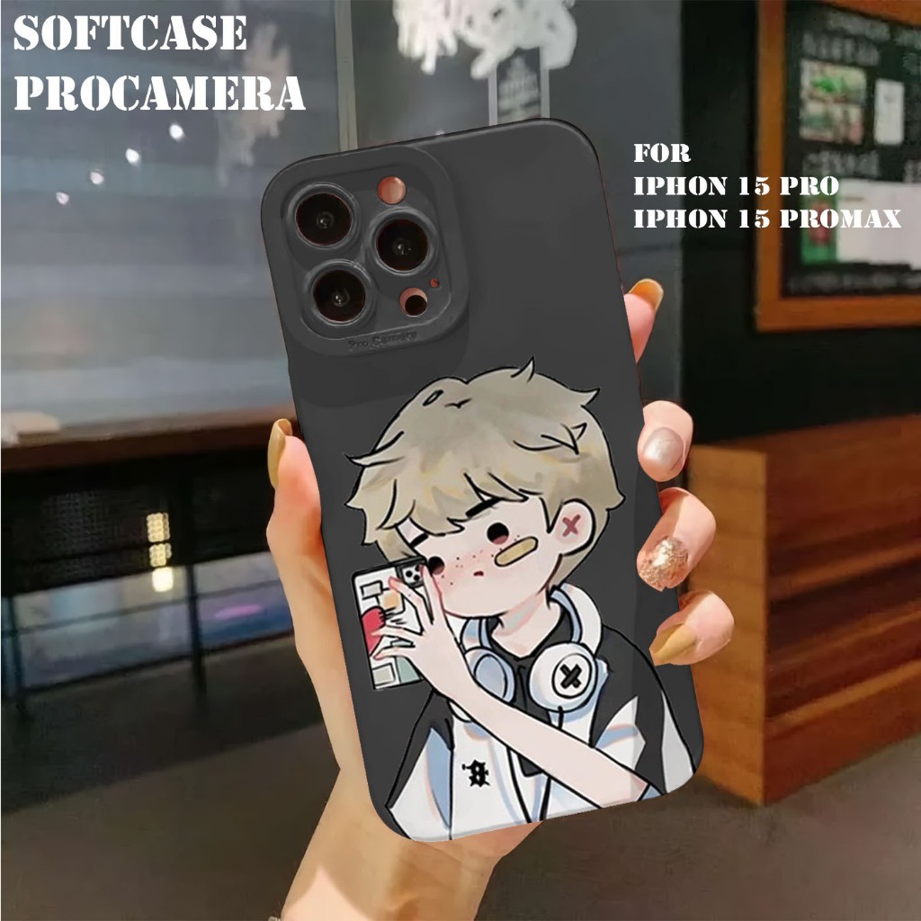 SELEB- (IP-04) SOFTCASE PROCAMERA COUPLE IPHON 15 PRO/15 PROMAX BISA SEMUA TYPE HP TULIS DI CHATATAN