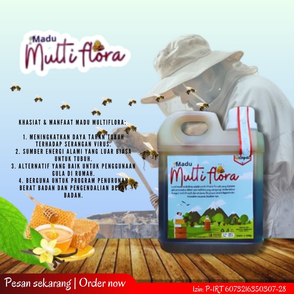 

MADU ASLI MURNI MULTIFLORA SUPER PREMIUM 100% Alami Pure Natural Raw Honey Minuman Herbal Premium Kesehatan PROMO CUCI GUDANG BELI ECER HARGA GROSIR