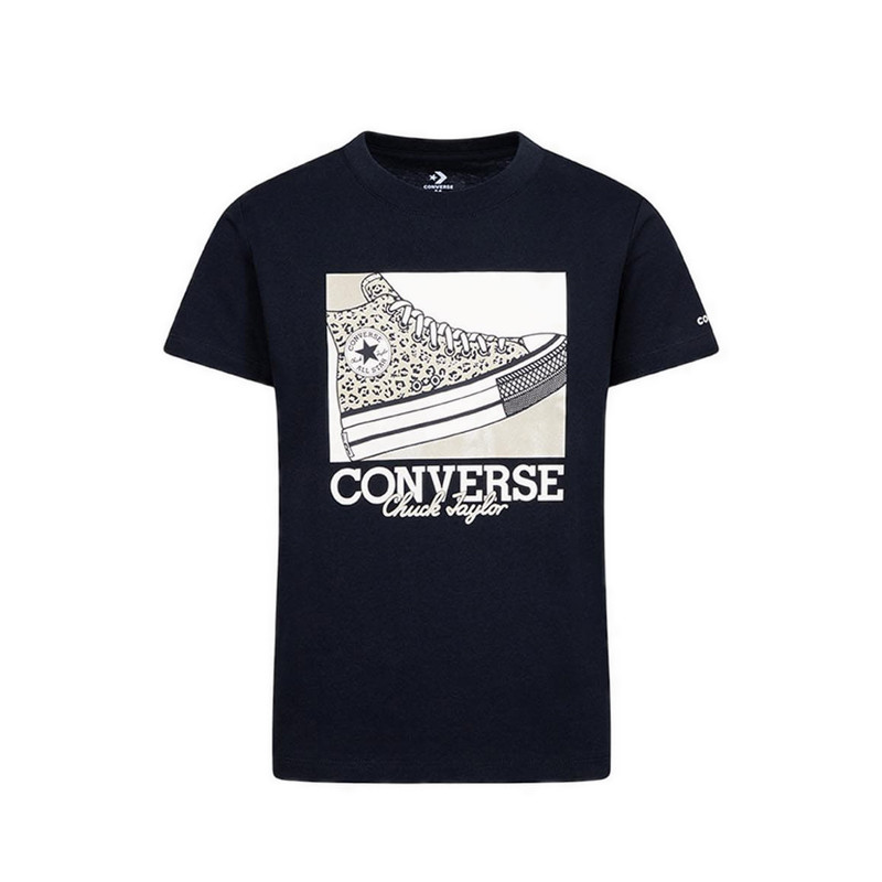 CONVERSE FLORAL LEOPARD SNEAKER TEE - BLACK