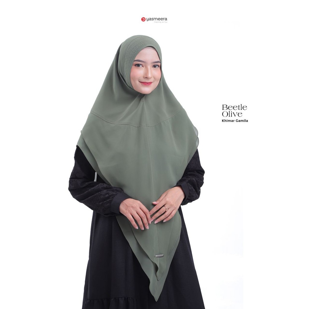 Yasmeera Khimar Gamila Grade B Ceruti Babydoll Beetle Olive Ash Gray Titanium Crown Blue Black