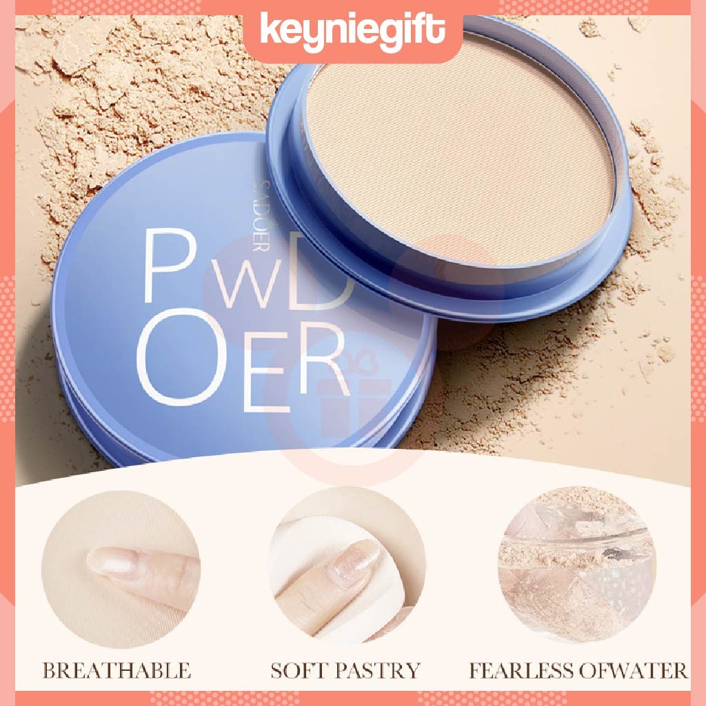 Sadoer New Formula Powder Bedak Padat Sadoer Waterproof Bedak Wajah Glowing Blue Box SR074