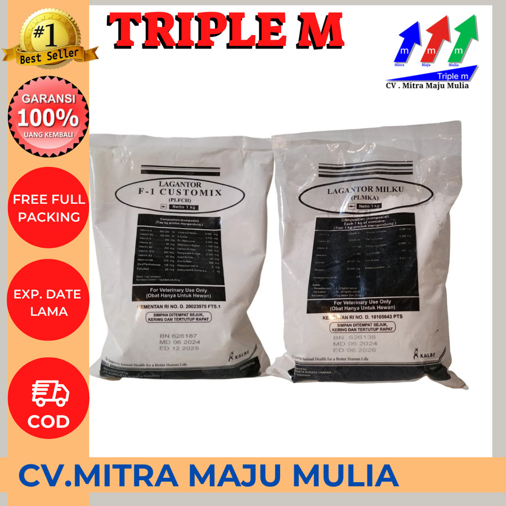 LAGANTOR F1 CUSTOMIX 1 Kg | LAGANTOR MILKU 1 Kg - Premix untuk Sapi Kambing MMM