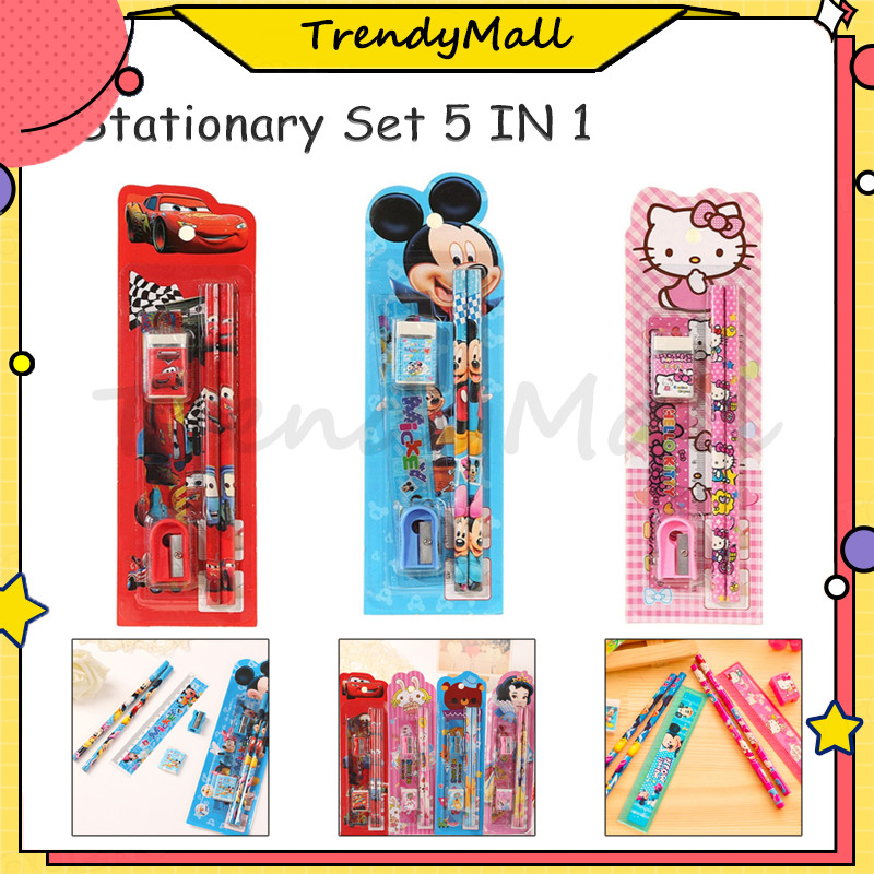 

Set Alat Tulis 5 in 1 Karakter / Paket Alat Tulis / Stationery Set 5 in 1 Karakter / Mini Stationery