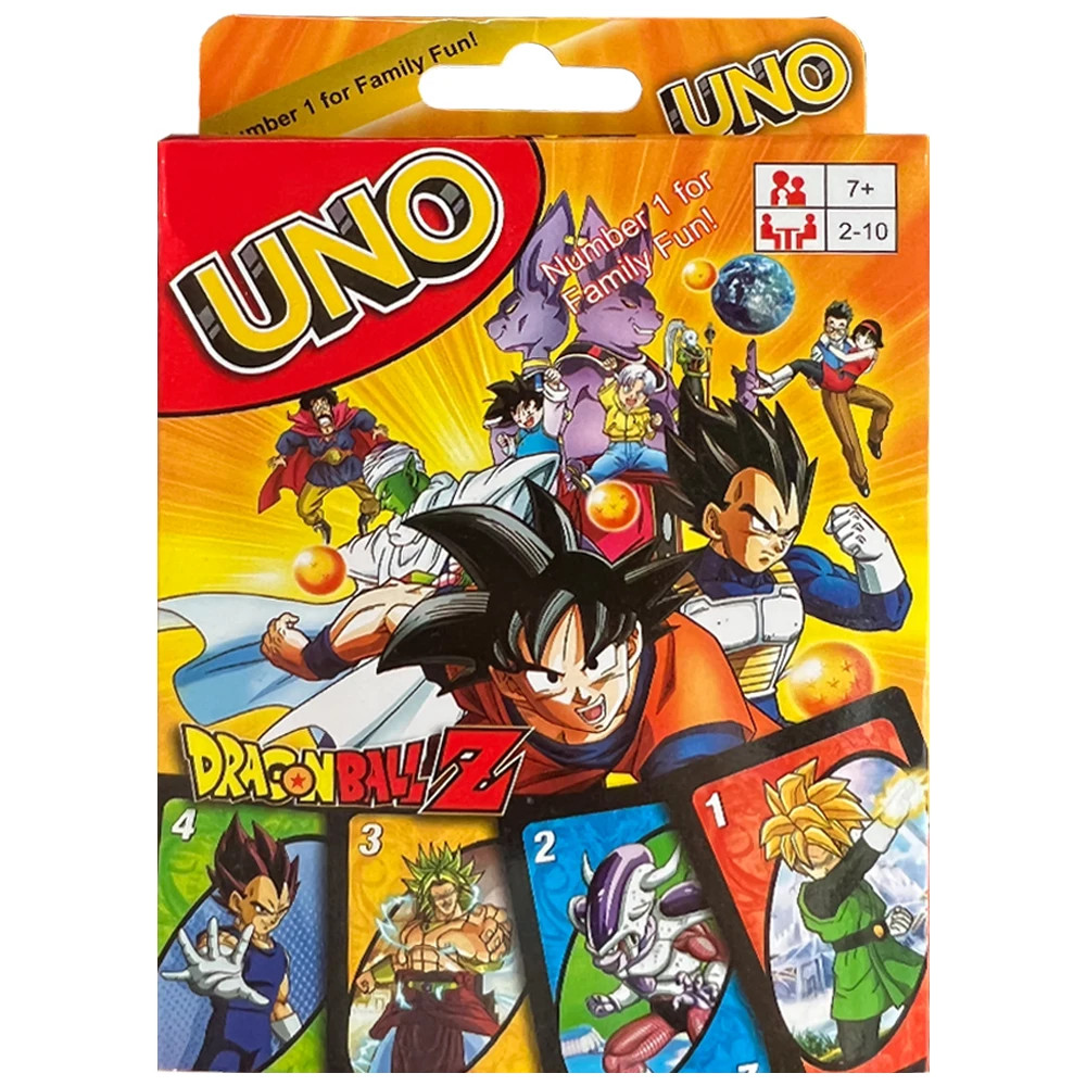 New 2024 UNO Dragon Ball Z Card Game for Family Night Featuring Tv Show Themed Graphics and a Specia