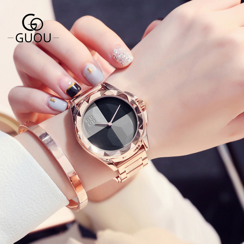 Fashion Guou Top Brand Watches Women Luxury Ladies Watch Blush Paragraph Tide Quartz Trend Full Stai