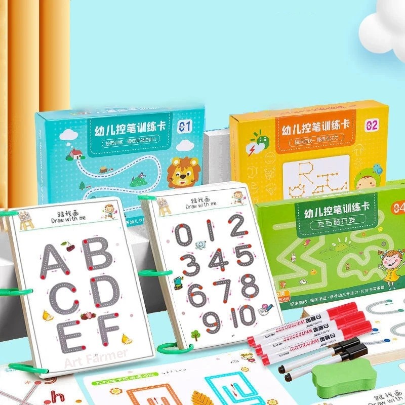 

English Magic Book Learning Lettering In Tracing Workbook for Kids Reusable Calligraphy Copybook for Children Montessori Writing
