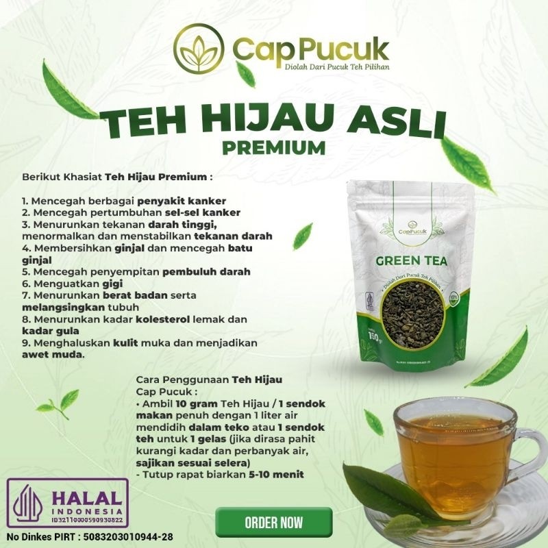 

RK12 TEH HIJAU (PEKO SPESIAL ) / GREEN TEA CAP PUCUK "PREMIUM