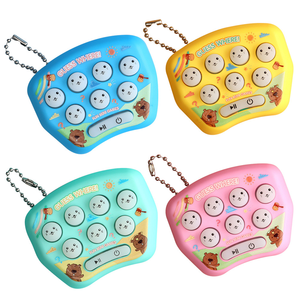 Mini Whack-a-Mole Interactive Memory Game Machine Portable Handheld Fidget Game Console Toy Key Chai