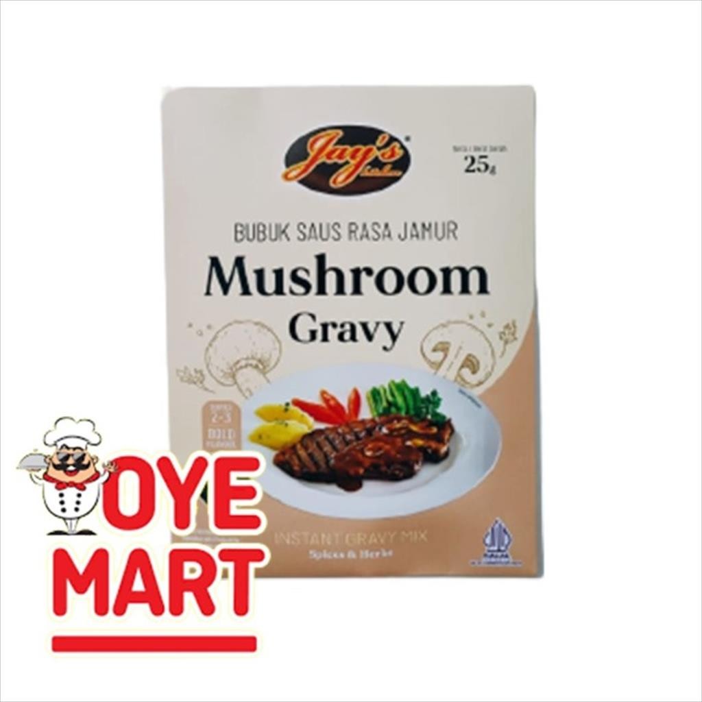 

JAYS MUSHROOM GRAVY SAUCE 25G / BUMBU STEAK JAMUR 25G