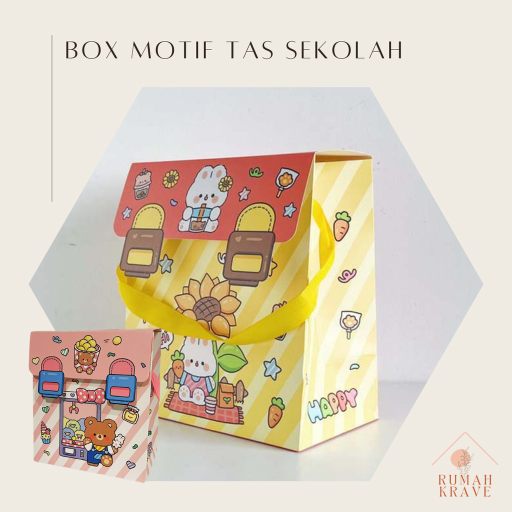 

RUMAH KRAVE - Box Motif Tas Sekolah Kartun Lucu Kotak Kado Souvenir