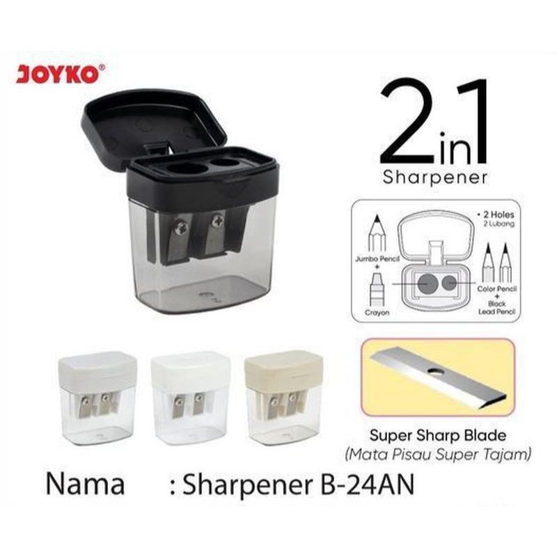 

Rautan Serutan Sharpener Joyko B-24AN 2in1 (2 Lubang)