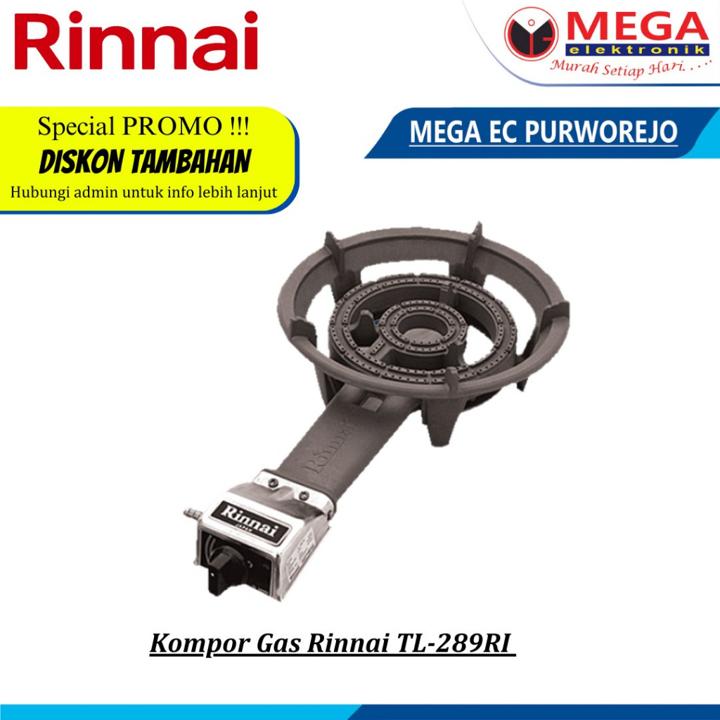 KOMPOR 1 TUNGKU RINNAI  TL-289RI COR / KOMPOR TURBO MAWAR