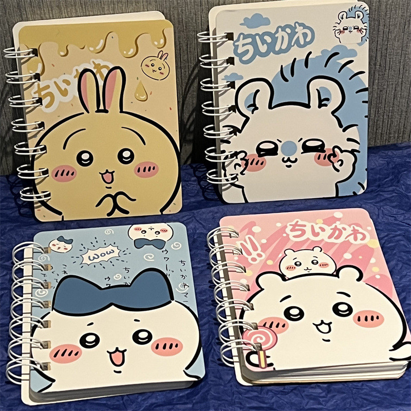 

4Pcs Anime Kawaii Chiikawas Coil Book A7 Notebook Diary Exercise Book School Supplies Ins Cute Girl Christmas Gift Toys For Kids