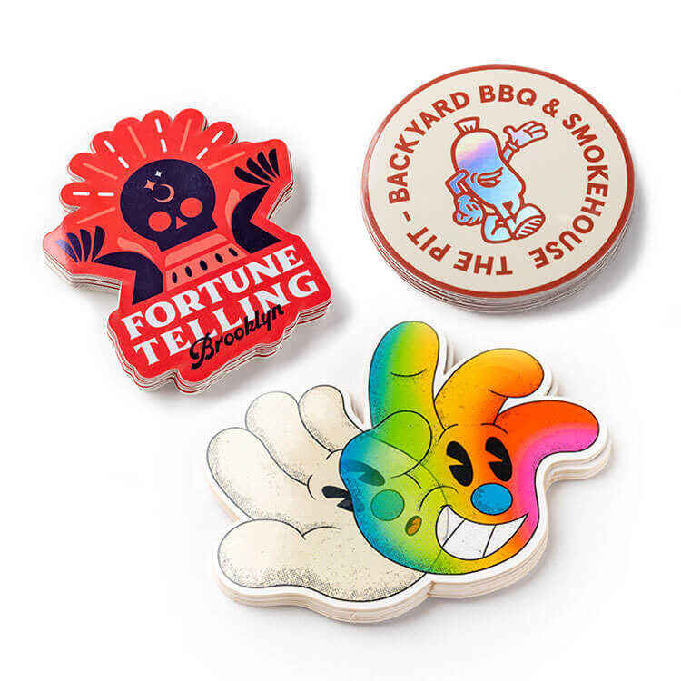 

High quality custom printing logo label shiny die cutting sticker Waterproof PVC Label Company Logo Design Die Cut Stickers