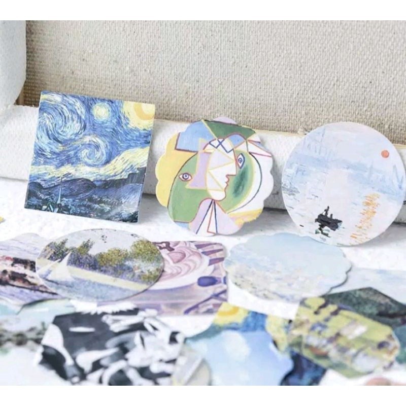 

Isi 10 sticker edisi van gogh gaya retro untuk journal catatan