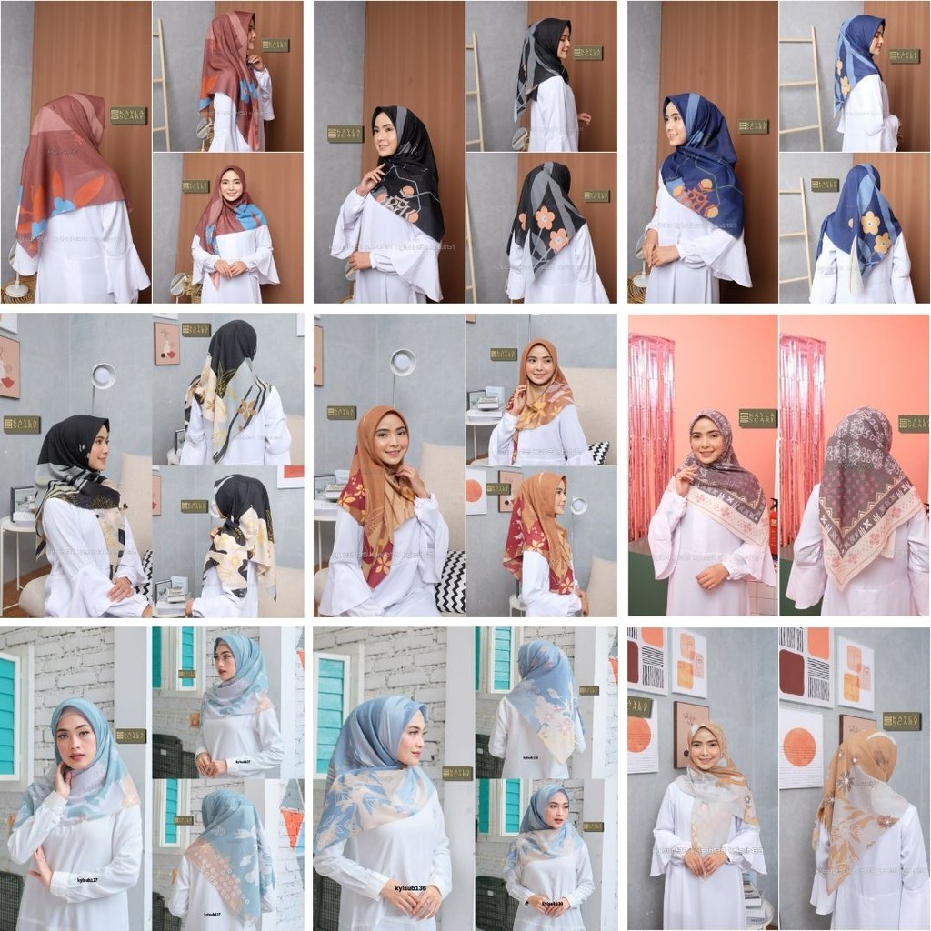 Hijab Segi4 Voal Premium Motif Sublime LaserCut / Voal Premium Motif Kayla #KYLSUB131 - #KYLSUB140