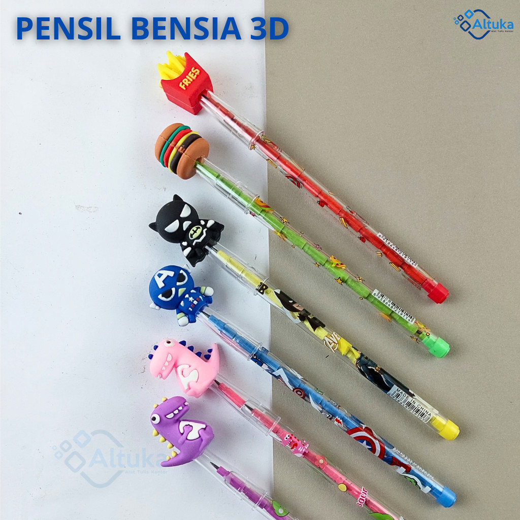 

Pensil Bensia Susun Cabut 3D / Pensil Bensia Susun Cabut Karakter Snack Dino 911, 902, 950