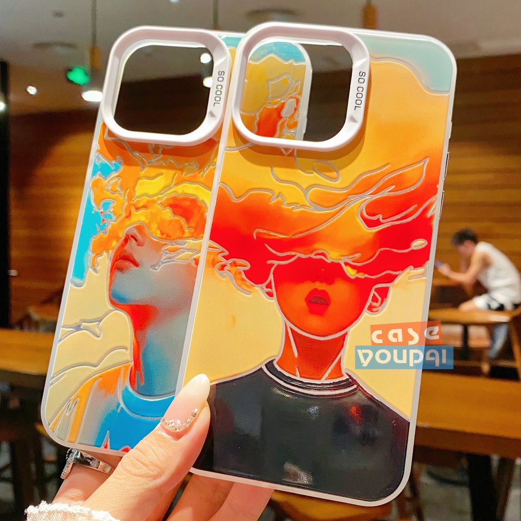 Silver White Case iPhone 13 pola pria kreatif Penutup Penuh Perlindungan Penuh For Case iPhone 15 X 