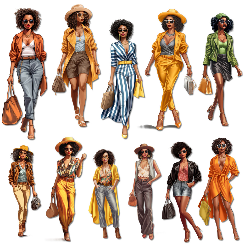 

JAIIMAN 96pieces Fashion Girl CLipart Self-adhesive Stickers,for Journal Supplies,Scrapbooking Supplies,DIY Crafts,Clip Art