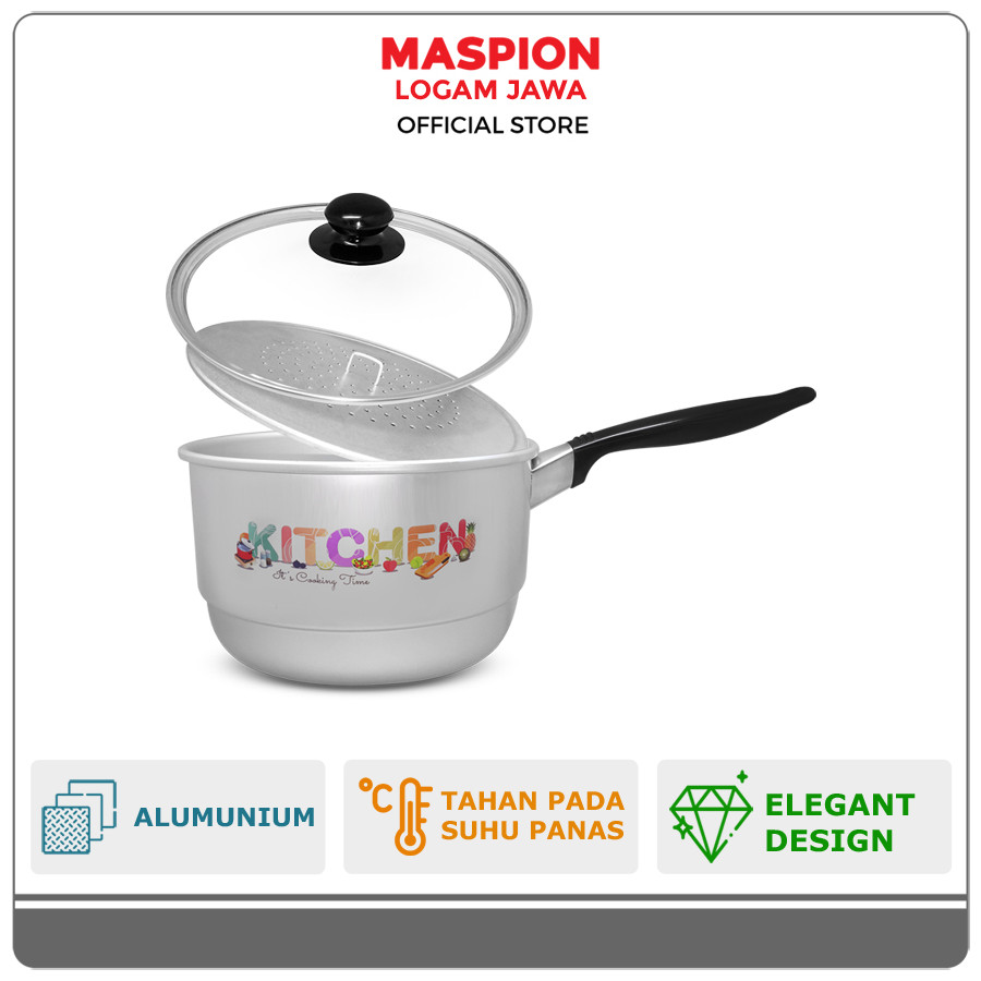 Maspion Panci Alumunium Cooking Steamer 20 cm Tutup Kaca