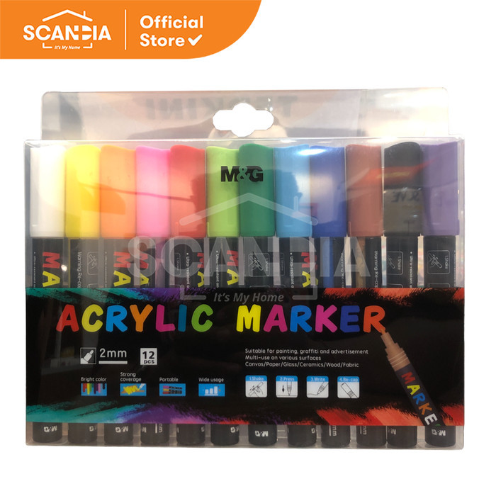 

SCANDIA Spidol Acrylic Market Set 12 Colors (APL976E1)