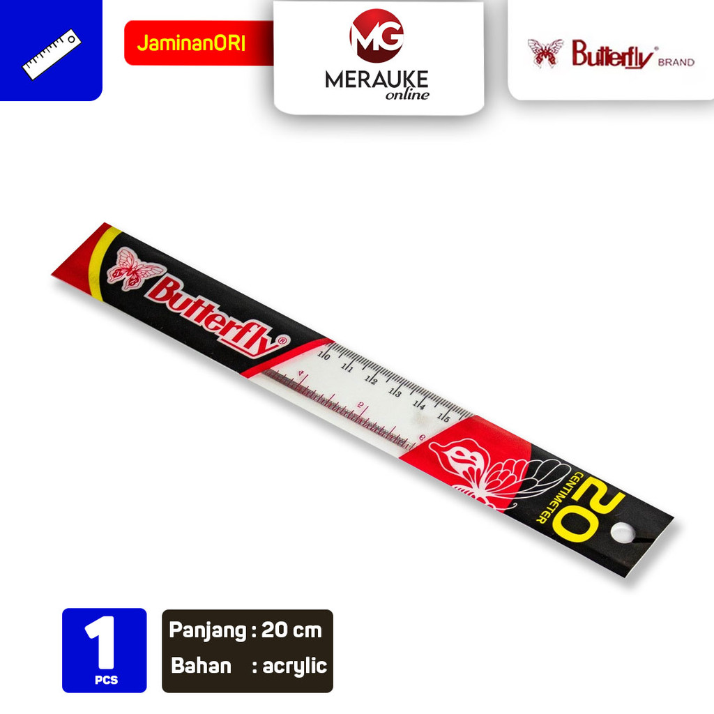 

Penggaris Butterfly 20 cm (Satuan)
