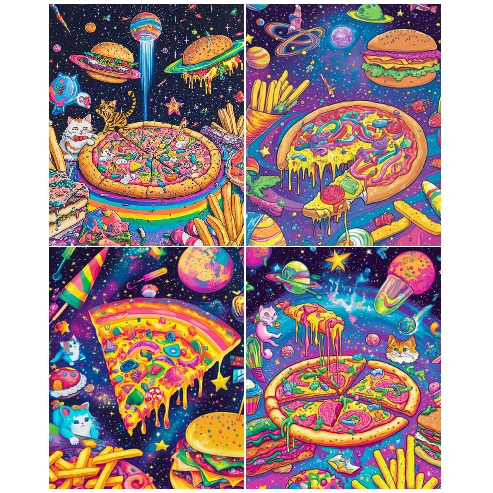 

DIY Pictures By Number Pizza Burger Scenery Kits Painting By Numbers Food Paintings Art Drawing On Canvas Home Decor