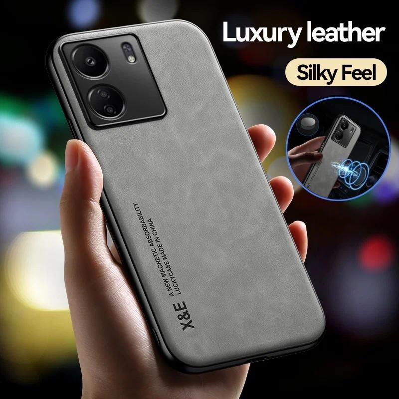Casing HP Xiaomi Poco C65 Case Mobil Kulit Pemegang Magnetik Pocco Kecil C65 C 65 65C Penutup Belaka