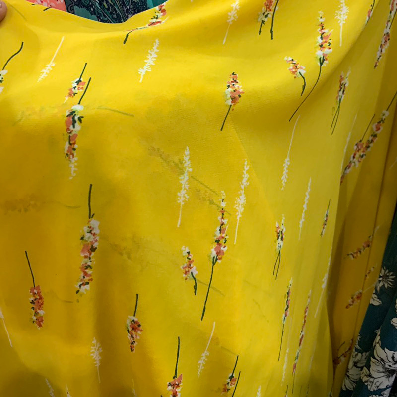 Kain Bahan Ceruty Bunga - Kain Ceruty Motif - Kain Ceruty