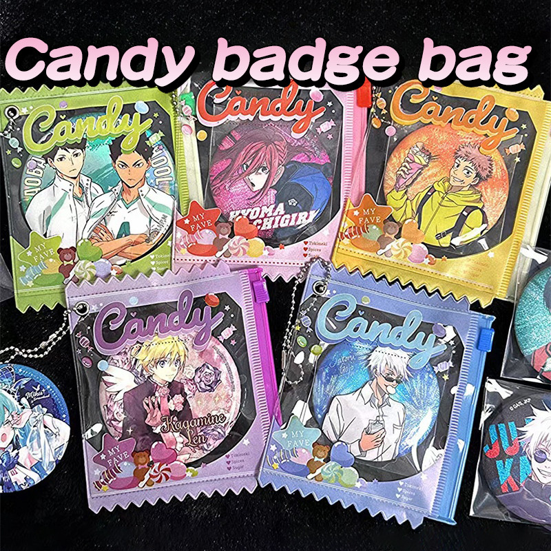 

1/5pcs Mini Candy Bags Badge Storage Bag Idol Pins Protector Case Badges Decoration Supplies Kawaii Small Toys Storage Supplies