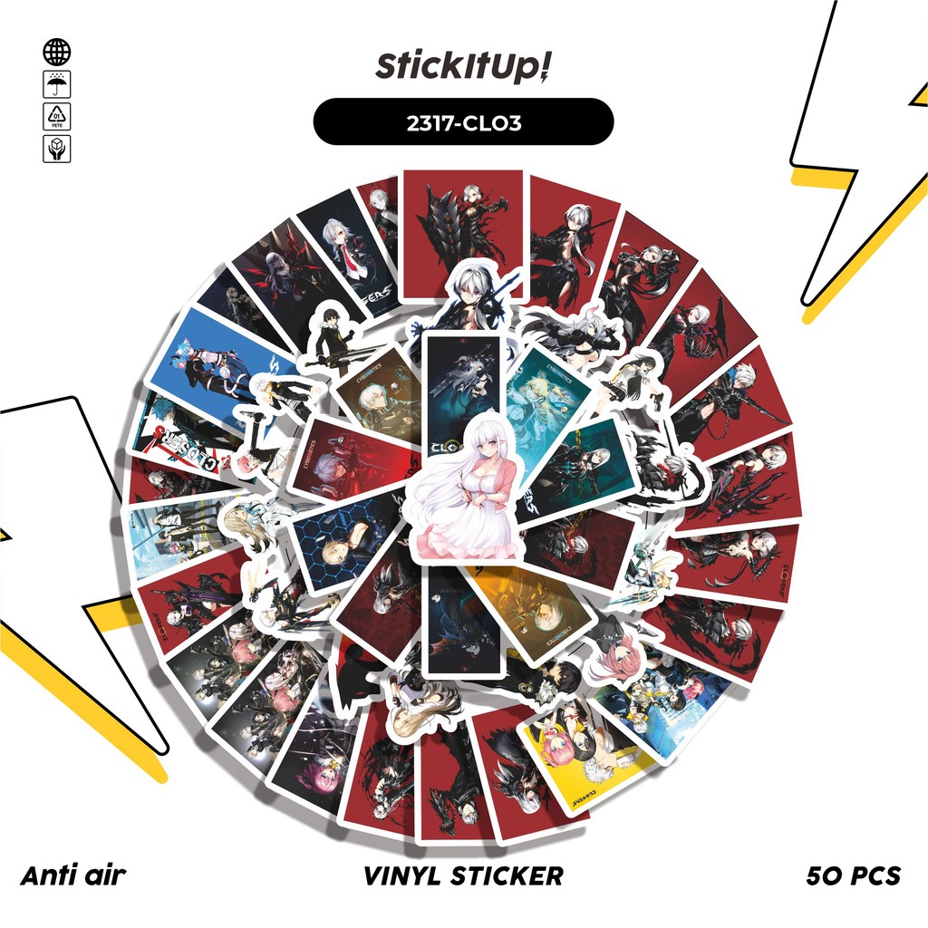 

COD✨ 50 Pcs Sticker Pack GAME SERIES CLOSERS CHARACTER MIX 03 Lucu Aesthetic Vynil Waterproof untuk Freebies Sticker Buku Journal Casing HP Laptop