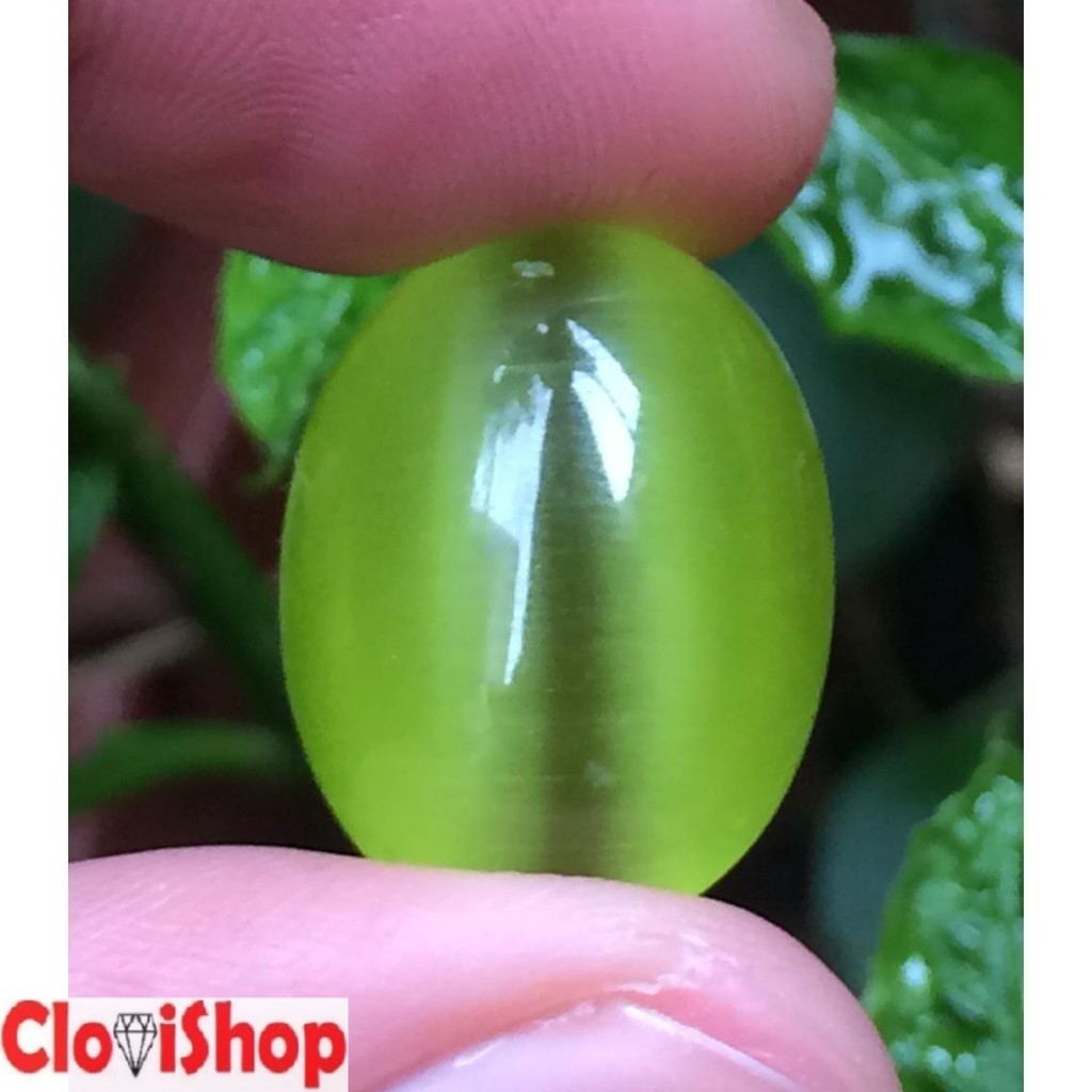 Batu Akik Cat Eye Hijau Belimbing HQ