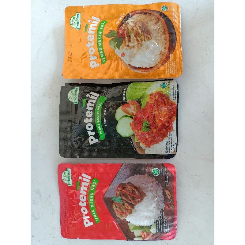 

proteina protemil teman makan nasi 30gr siap makan/opor/balado/gulai