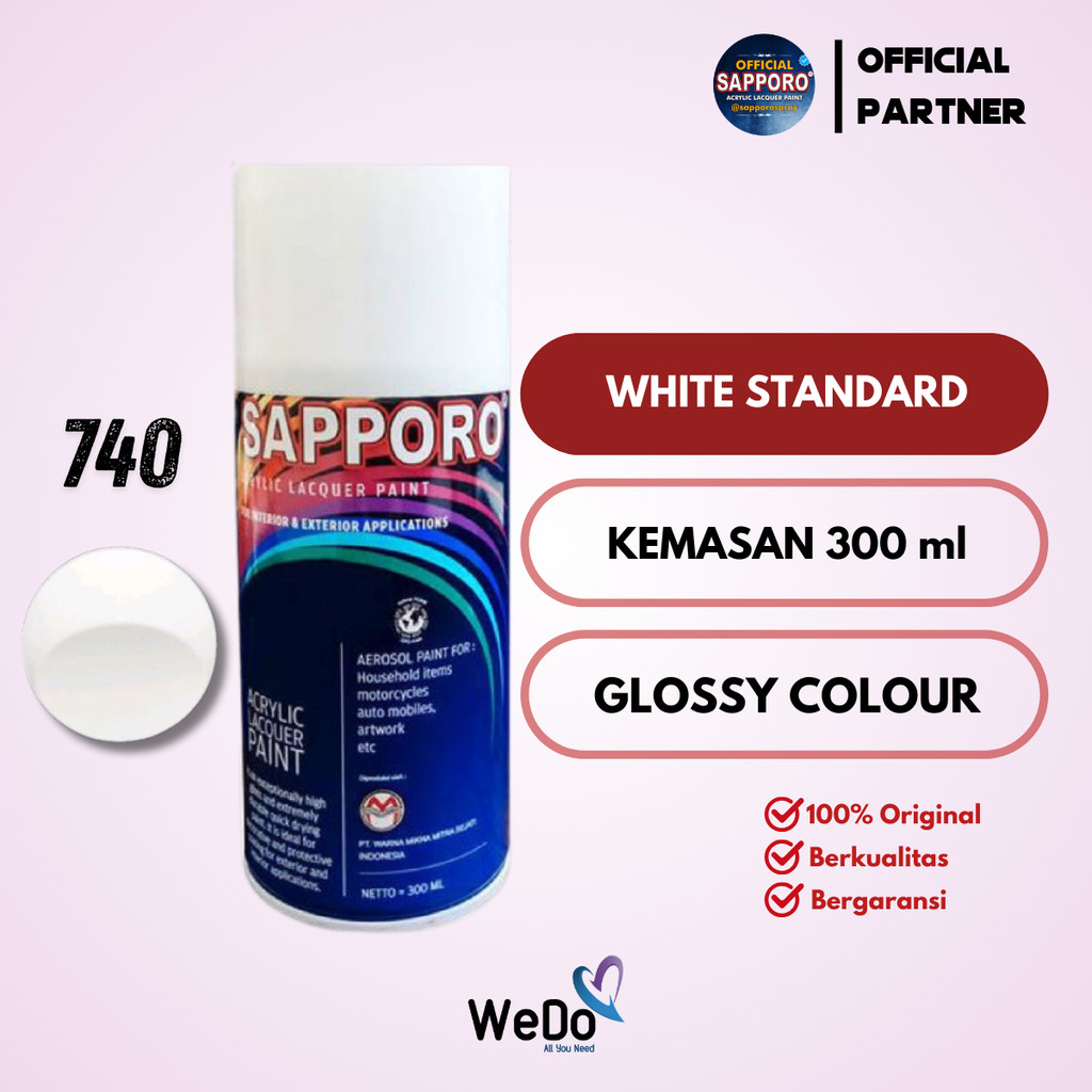 

Sapporo 740 White Cat Semprot Saporo Paint Putih Standar