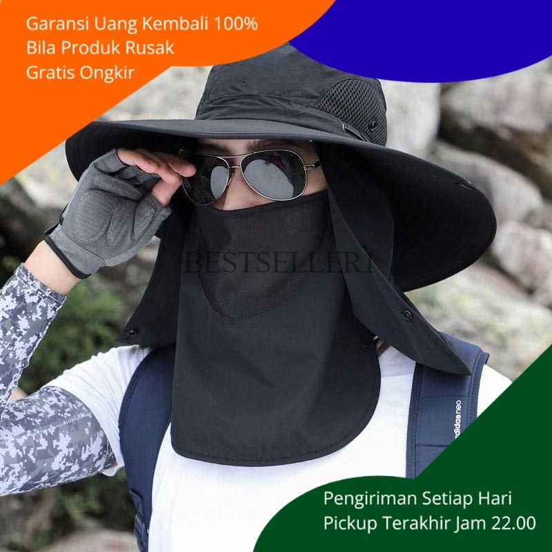 BS Topi Anti Uv Fishing Bundar Cadar Pria Wanita Outdoor Topi Panas Camping Termurah Petani Murah