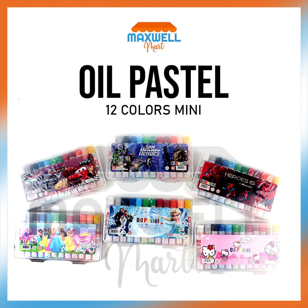 

[MaxMart] 12warna Oil Pastel size MINI Karakter Fancy / Crayon Mini Eselon