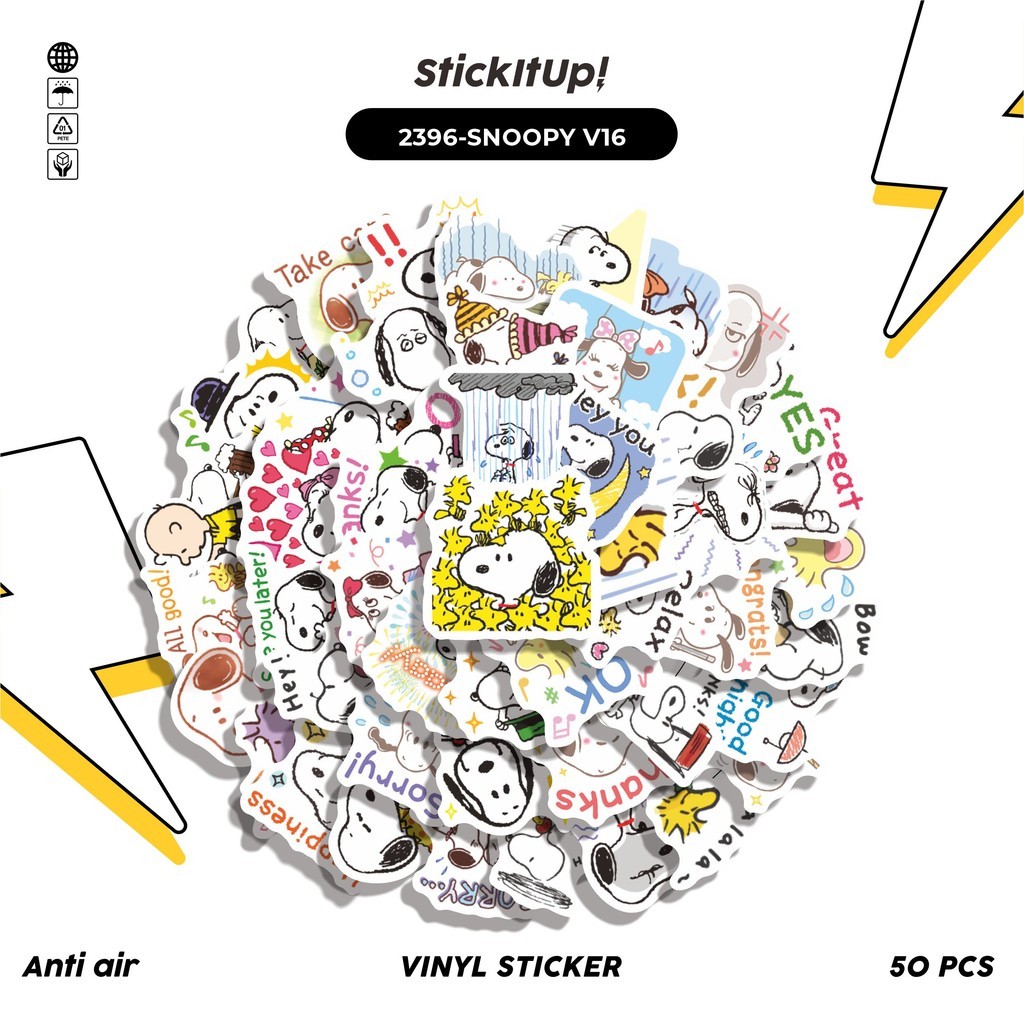 

COD✨ 50 Pcs Stiker SNOOPY V16 Lucu Anti Air Untuk Dekorasi Notebook Sepeda Skateboard Handphone DIY