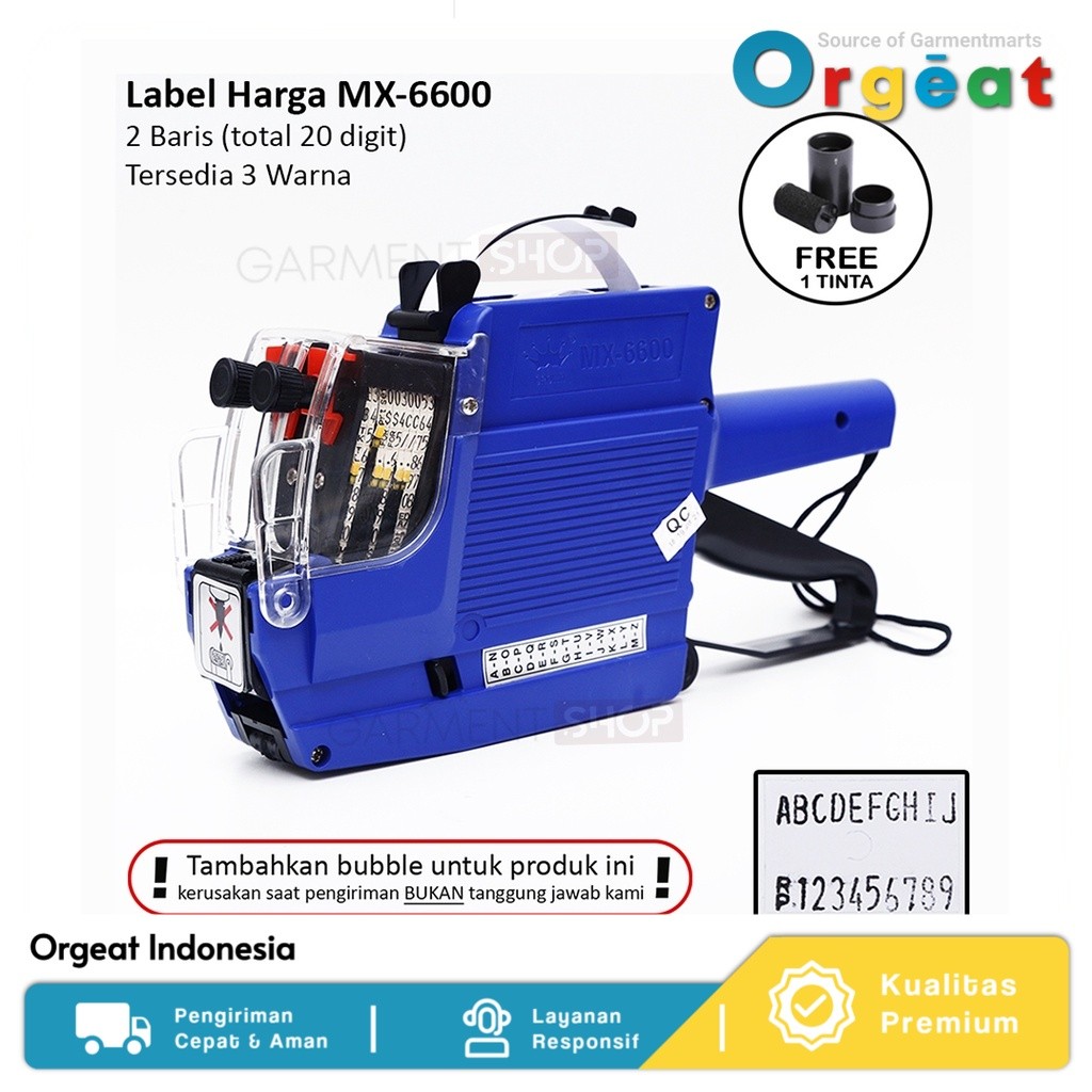 

Alat Label Harga 2 Baris 10 Digit Cetak Stiker Expired Huruf Angka MX 6600 Labeller Tool Original Orgeat Indonesia