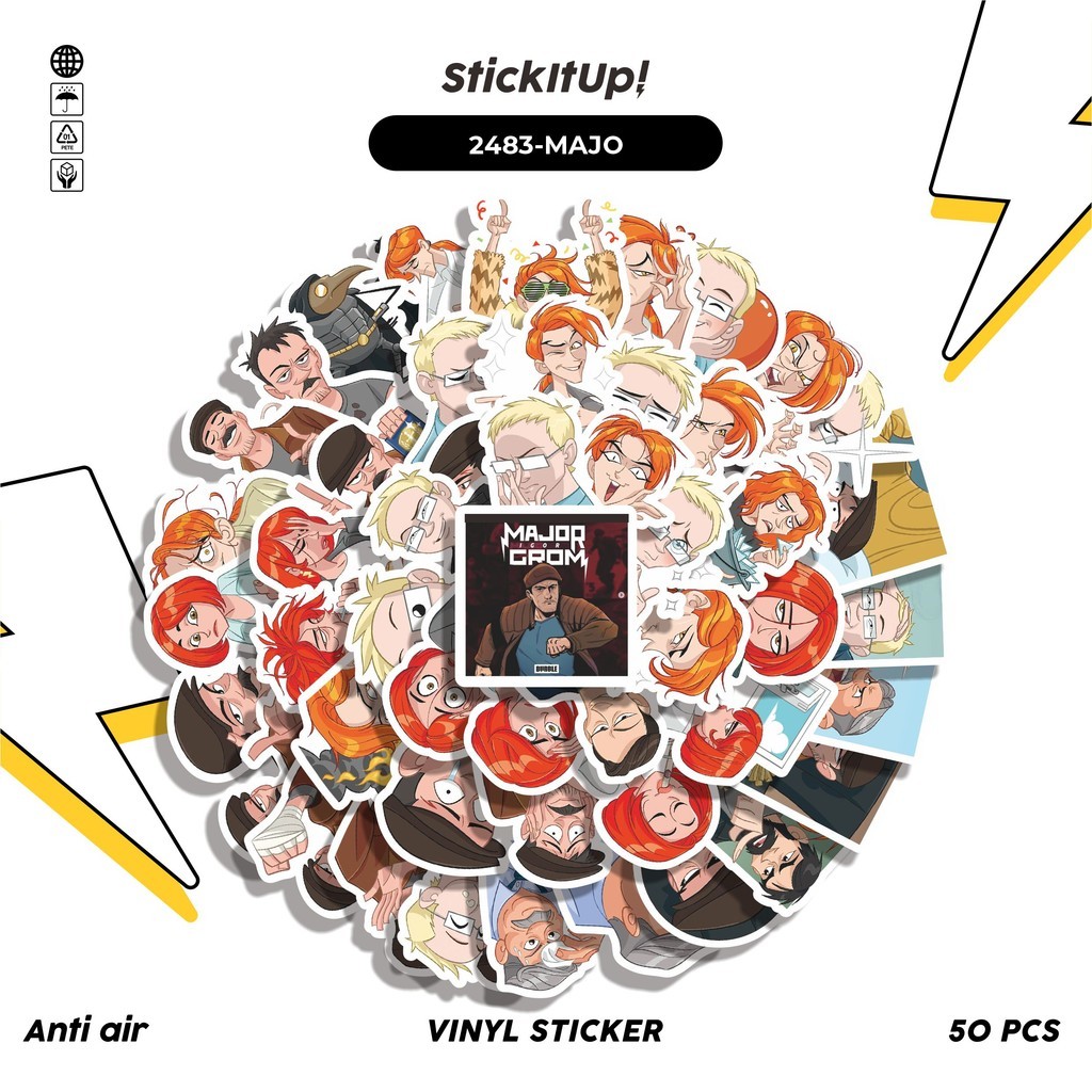 

COD✨ 50 Pcs Stiker FUNNY CHARACTER MAJOR GROM THE GAME STICKER PACK Lucu Anti Air Untuk Dekorasi Notebook Sepeda Skateboard Handphone DIY