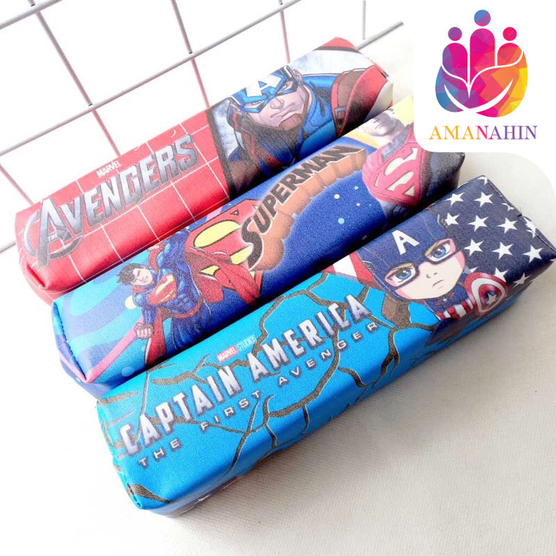 

Kotak Pensil Karakter Tempat Pensil Zipper Motif Superhero