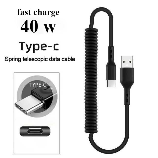 Kabel Data USB Type C Multifungsi Fast Charging Spring 40W USLION