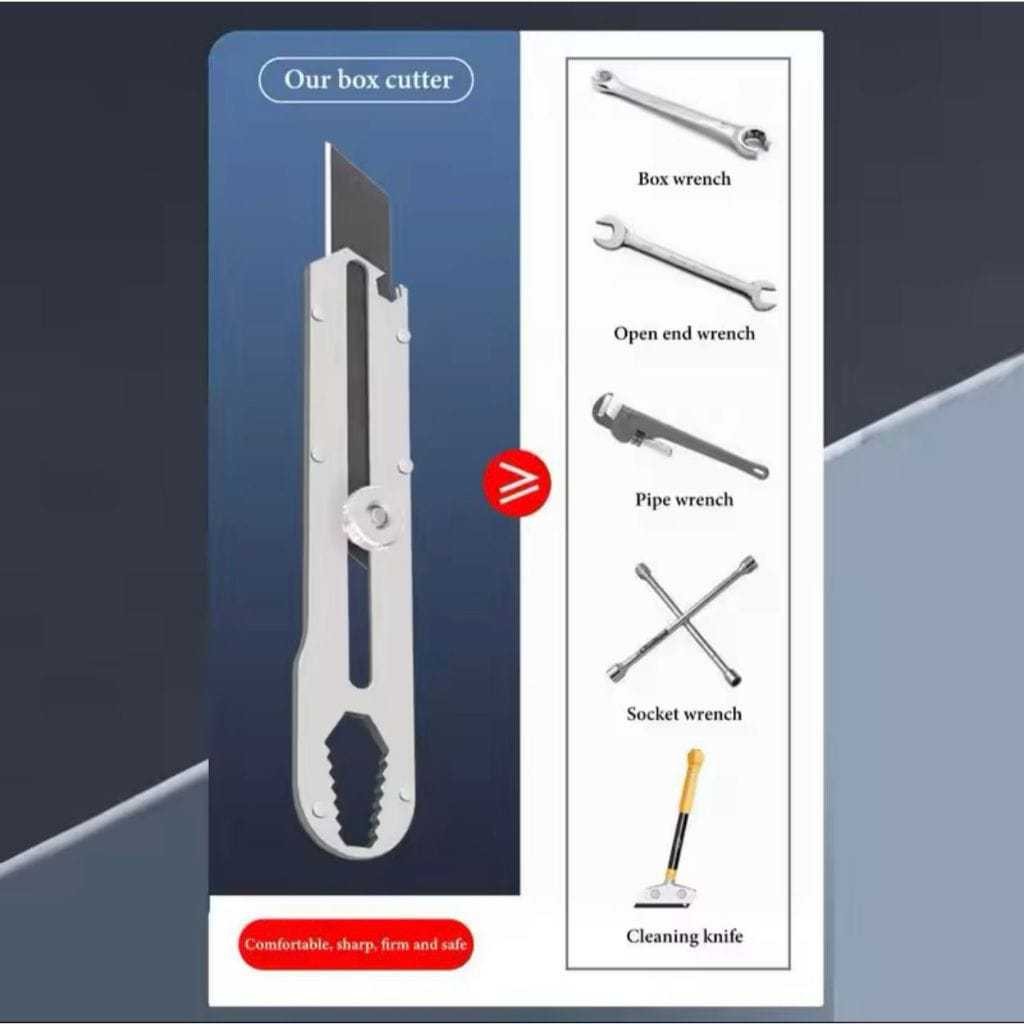 

Pisau cutter gunting potong kertas stainless besi tajam anti karat penggaris pengencang mur skrup