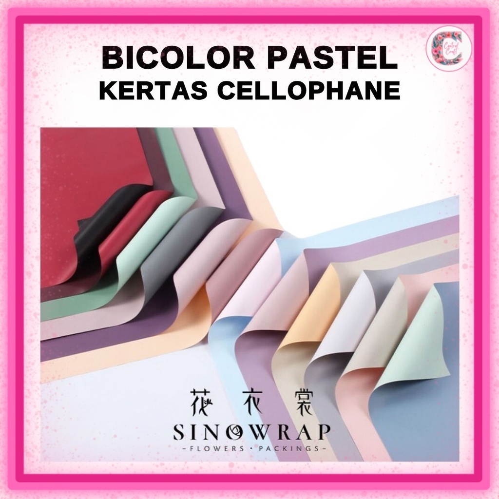 

(20 LEMBAR) Flower Wrapping BICOLOR PASTEL Cellophane / Kertas Buket Bunga