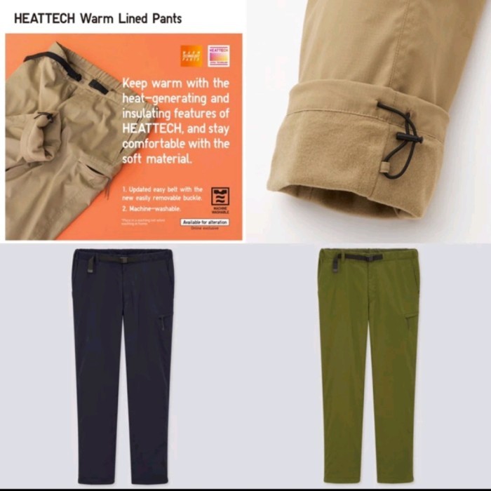 Terlaris ✨ -Uniqlo heattech warm lined pants new  - olive, XL