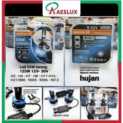 LED mobil Aeslux 68 H4 lampu led headlamp mobil
