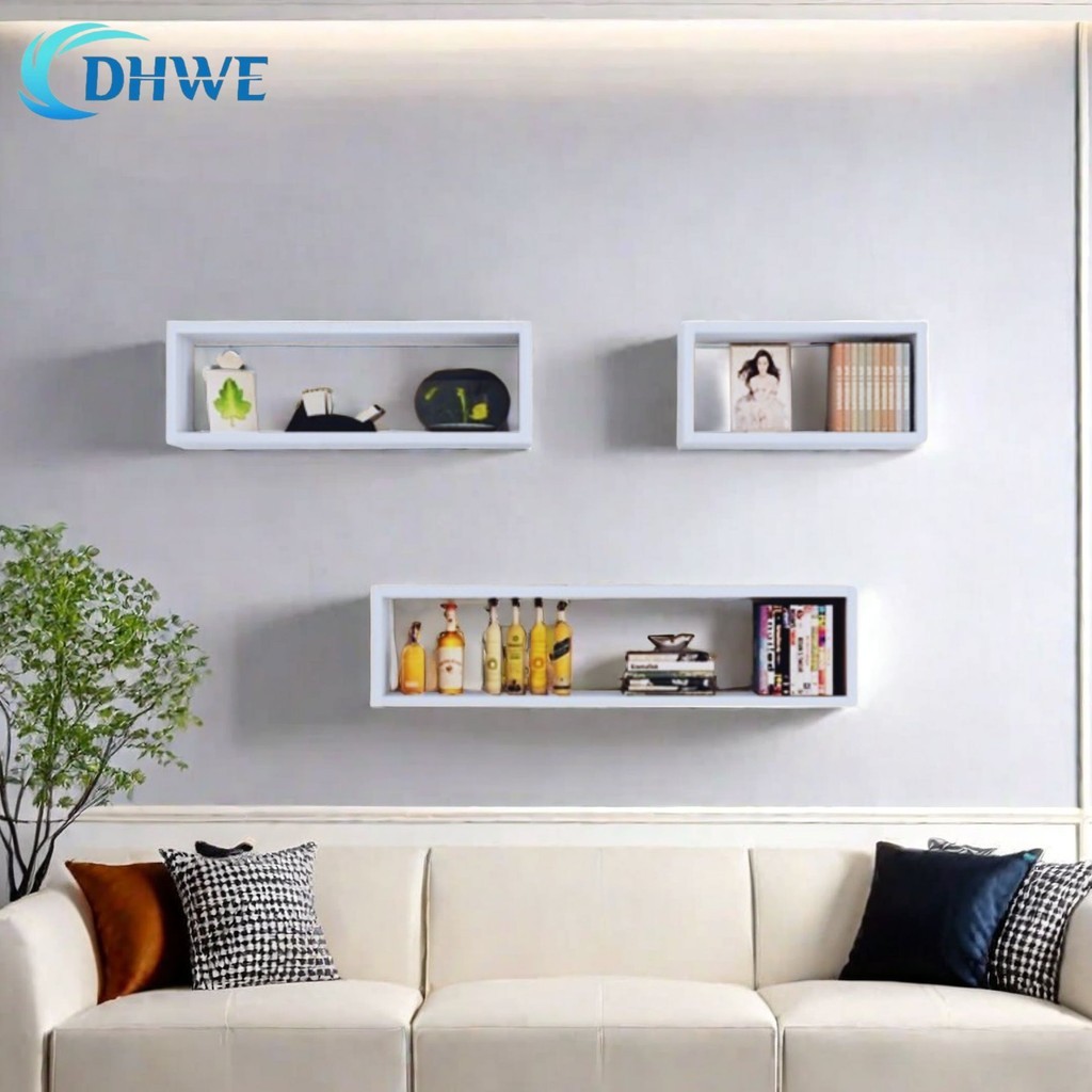 Rak Dinding Persegi Panjang Penyimpanan Buku Album Foto Pajangan Rak Serbaguna