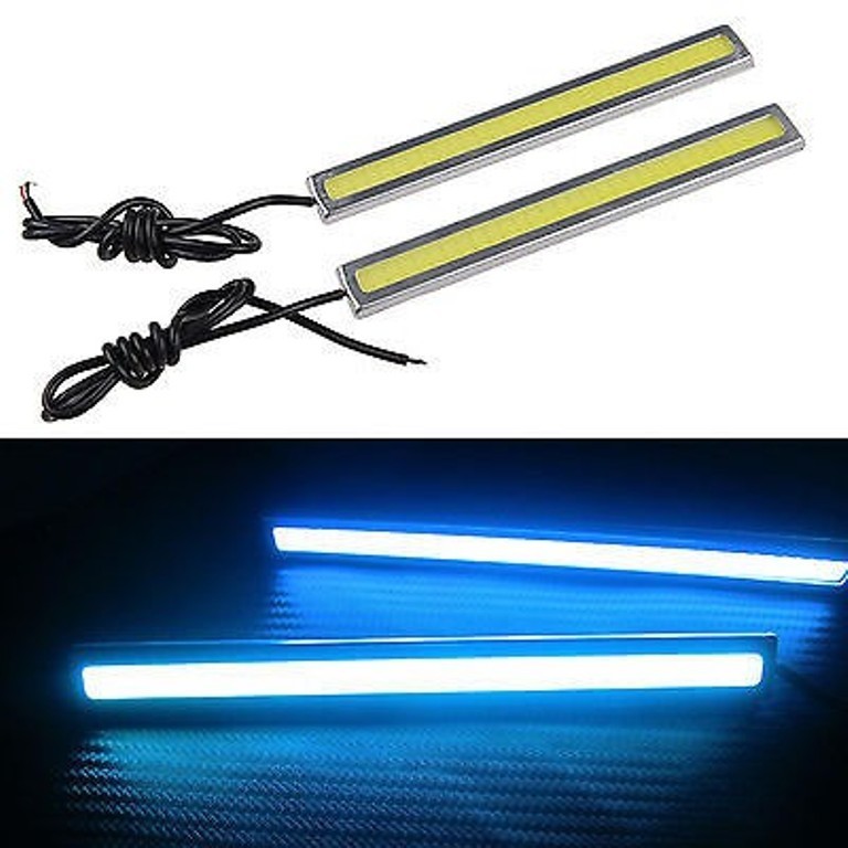 LED 17CM PANJANG MOTOR MOBIL BIRU PUTIH MERAH lampu drl led cob plasma