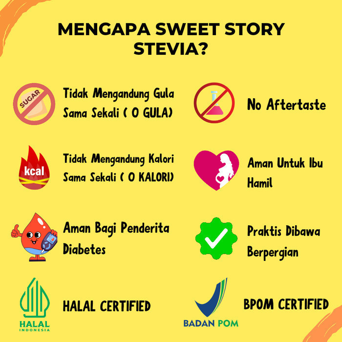 

RB Sweet Story Stevia Cair Pemanis Alami Pengganti Gula 0 KALORI - 15 ml