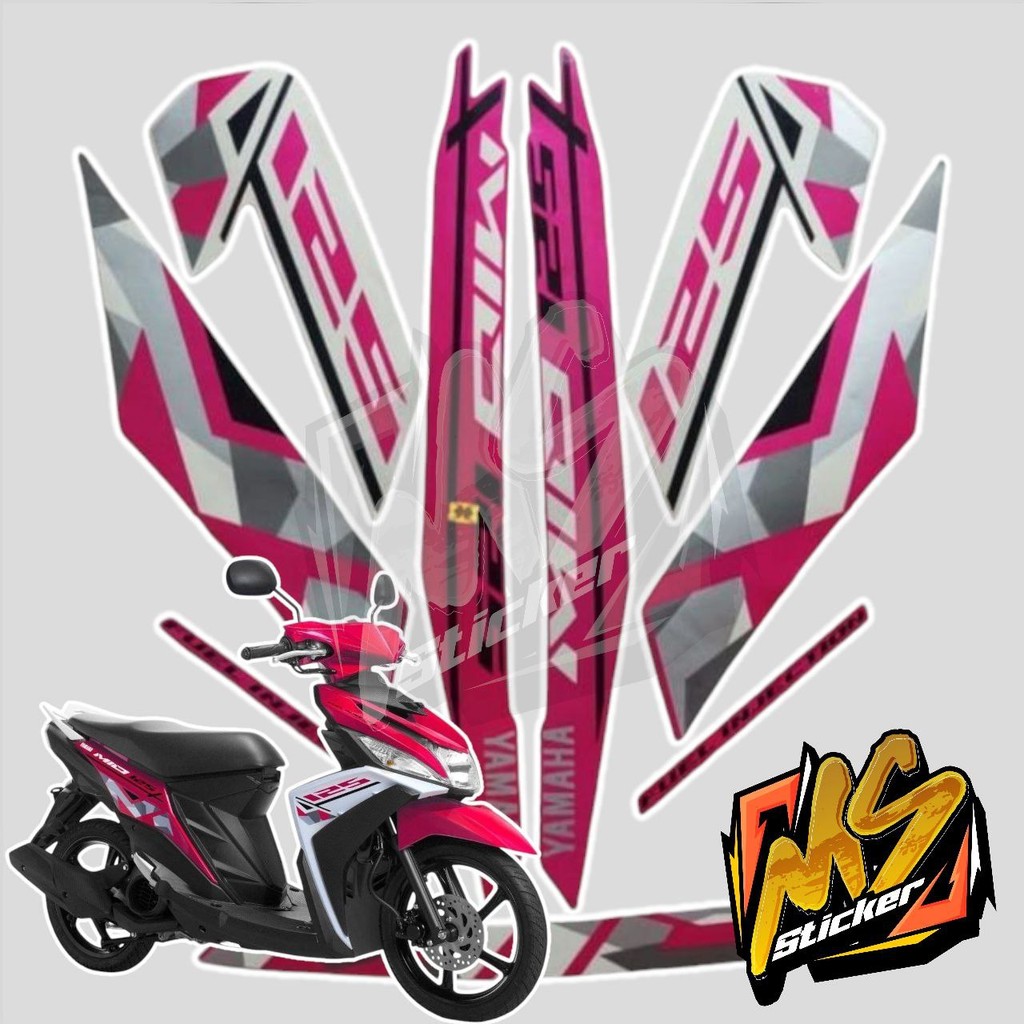 STICKER STIKER POLET LIS STRIPING MOTOR FULL BODY YAMAHA MIO M3 MIO 3 MIO Z 125 2016 WARNA PINK MAGE